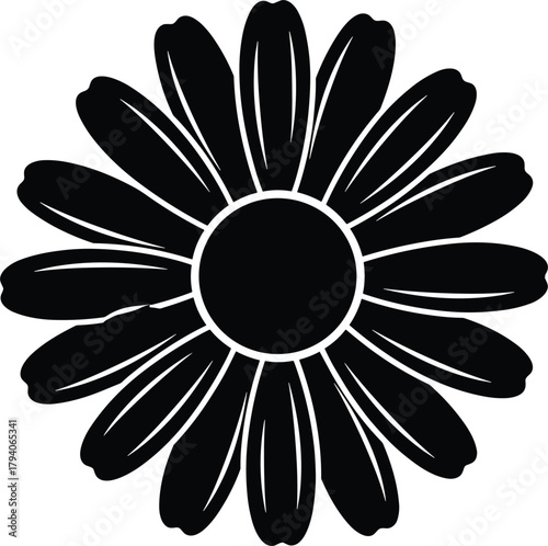 Bold Silhouette Groovy Daisy Flowerss.