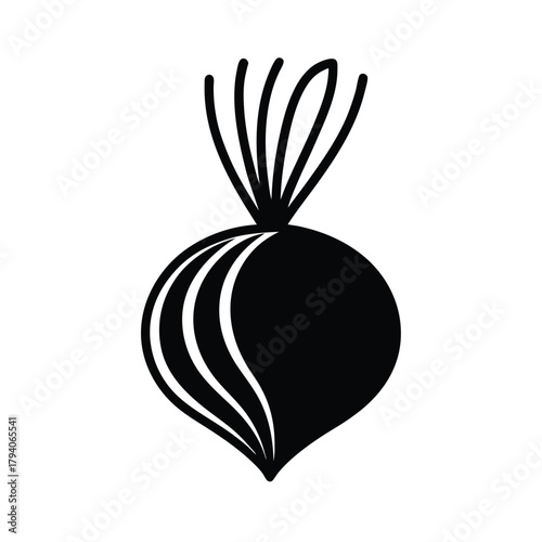 Beetroot Outline Vector Illustration