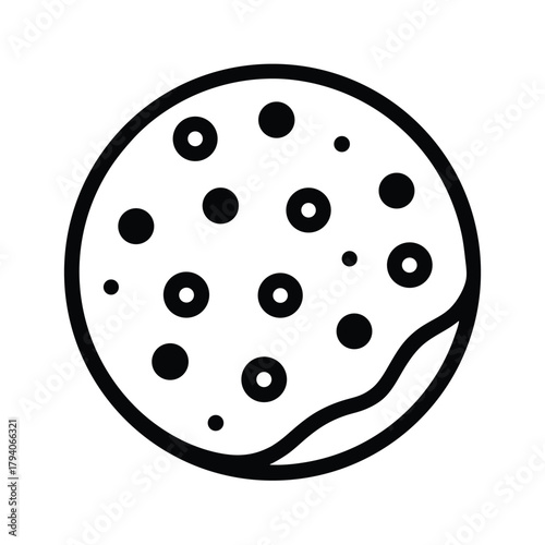 Chocolate Chip Outline Vector Illustration