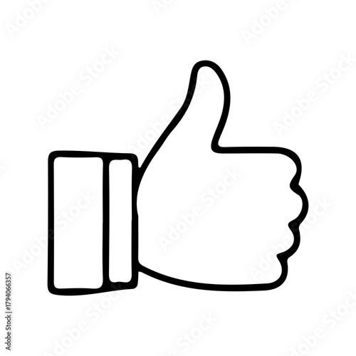 Handdrawn Thumbs Up Down Like Disslike symbol Logo