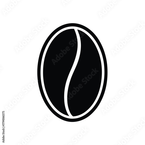 Coffee Bean Outline Vector Illustration