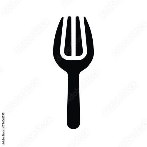 Dessert Fork Outline Vector Illustration