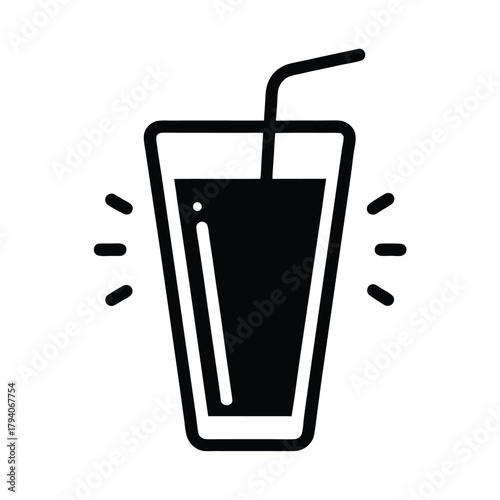 Green Smoothie Outline Vector Illustration