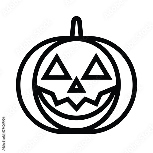 Jack O Lantern Outline Vector Illustration