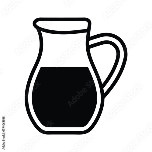 Milk Jug Outlined Icon Vector Illustration