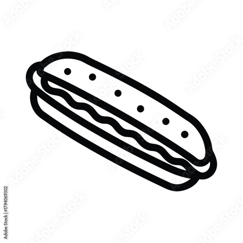 Eclair Outlined Icon Vector Illustration