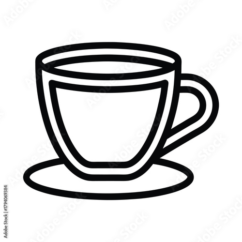 Espresso Cup Outline Vector Illustration
