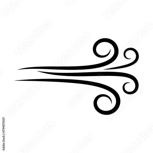 Stylized illustration of wind blowing