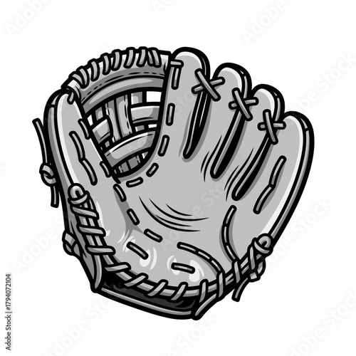 A gray baseball glove