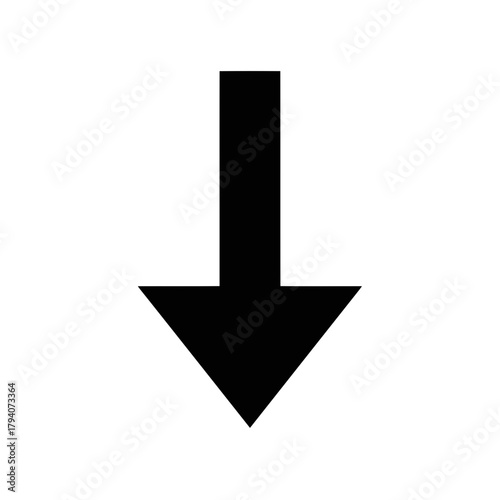 Black arrow pointing down