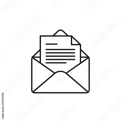 An open envelope with a document inside