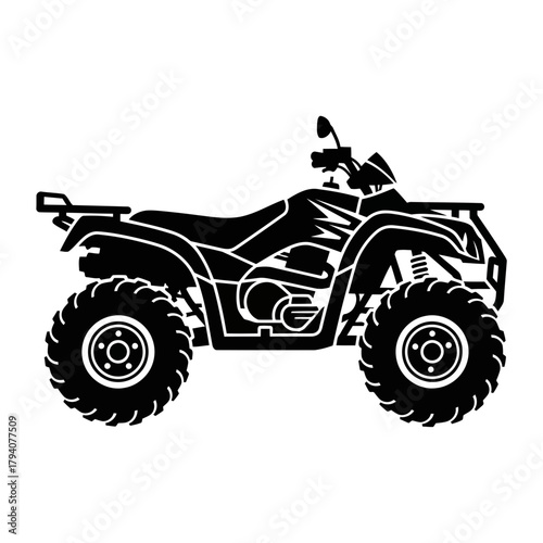 Black silhouette of a quad bike or allterrain vehicle