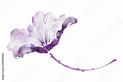 Exquisite purple watercolor lotus leaf