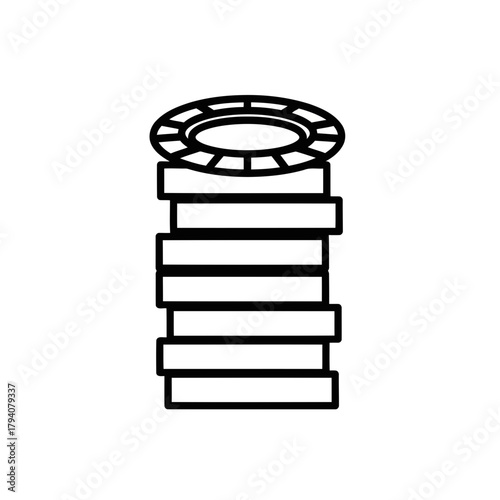 Stack of casino chips icon