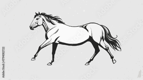Mustang horse silhouette vector illustration on white