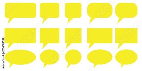 simple yellow speech bubble set