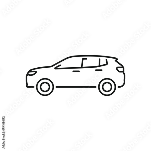 Crossover vehicle line icon, simple vector illustration in minimalistic style. Editable stroke.