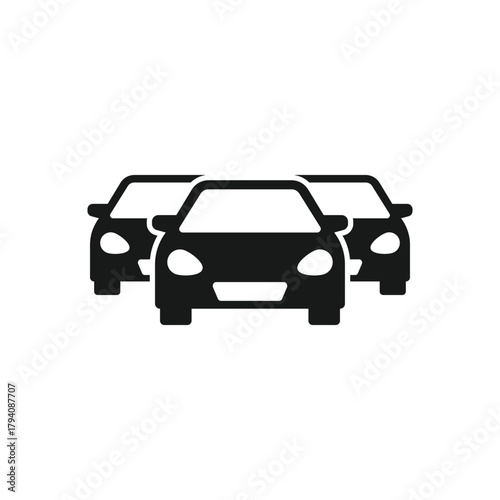 Cars icon. Cars for sale. New cars. Used cars. Car dealership. Car sales. Vector icon isolated on white background.