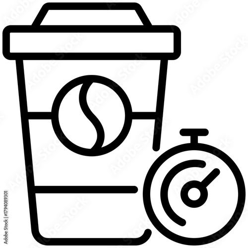 coffee icon isolated on white background. vector illustration icon for time work management