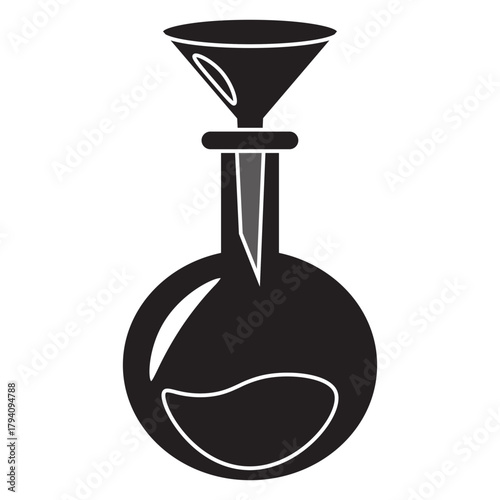 chemistry flask with funnel glyph icon