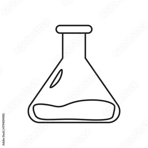 erlenmeyer flask line icon
