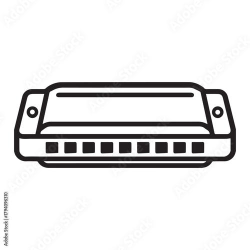 Harmonica outline icon vector