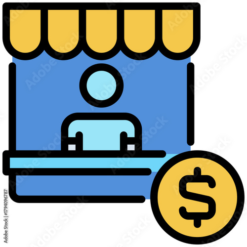 seller icon isolated on white background. vector illustration icon for  business brokerage