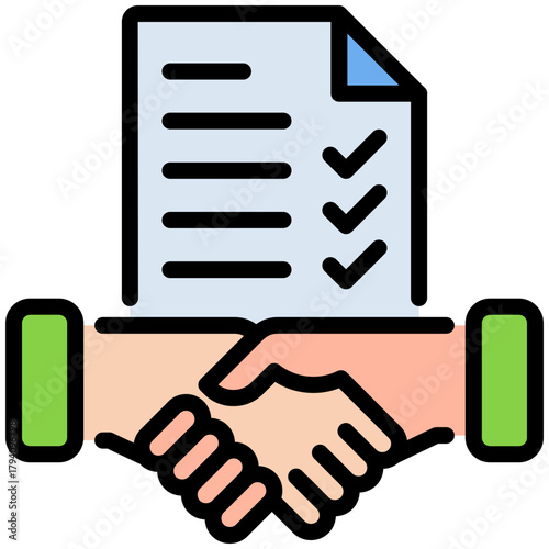 agreement icon isolated on white background. vector illustration icon for  business brokerage