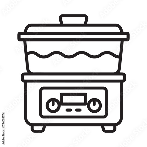 Laboratory ultrasonic bath outline icon vector