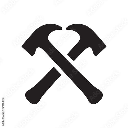 Rough Brush Hammer Icon Representing Toughness Hard Work and Strength