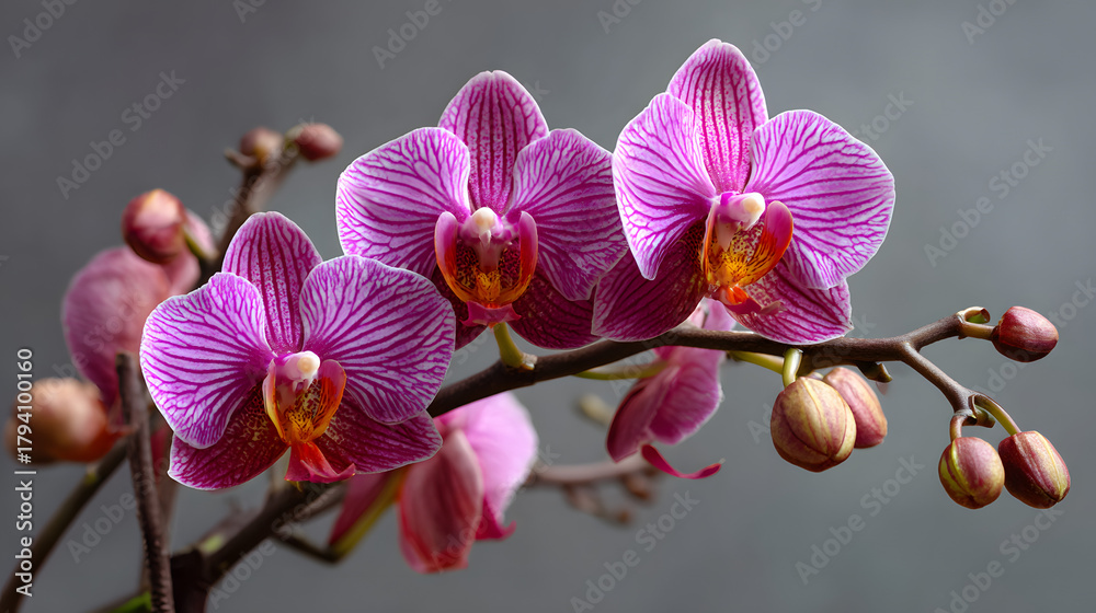 Obraz premium PinkOrchidFlowersCloseup