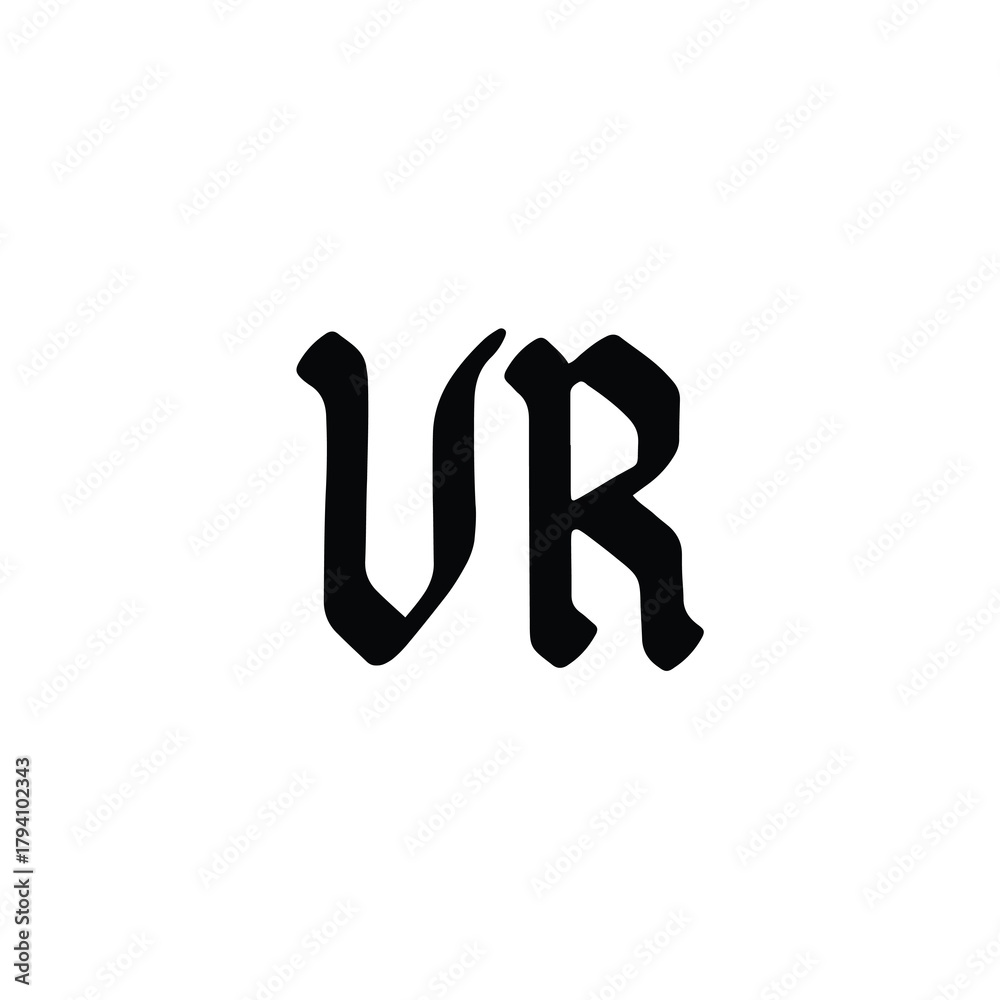 Fototapeta premium VR monogram logo design letter text name symbol monochrome logotype alphabet character simple logo