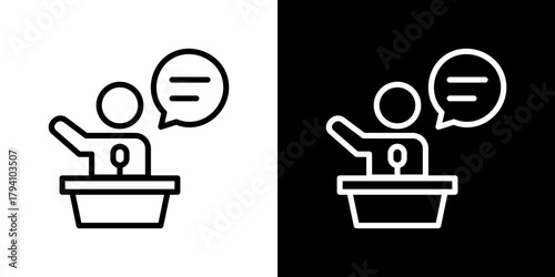 Speech  Icon Set. Clean Line Design With Light And Dark Versions For Versatile Use. 