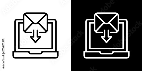 Receive  Icon Set. Clean Line Design With Light And Dark Versions For Versatile Use. 