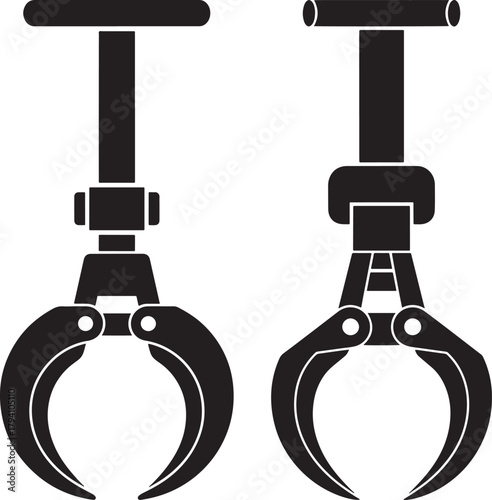 Industrial claw gripper silhouette