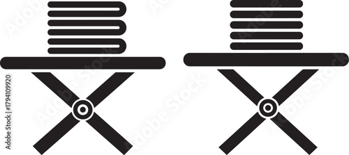 Two stacked chairs silhouette