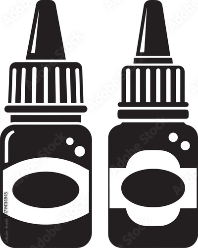 Two dropper bottles silhouette