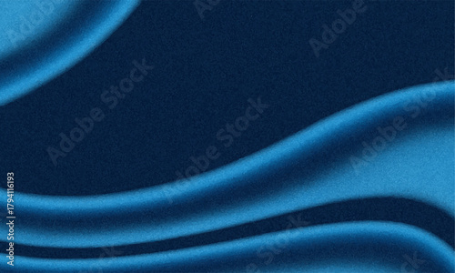 Abstract blue silk fabric pattern with soft flowing light waves texture design
