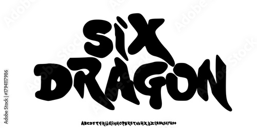 Elegant Font. Groovy Font. Graffiti Font. Creative Hand Drawn Uppercase and Number. Street Art Classic Lettering Fashion Designs Typography modern serif decorative vintage concept vector illustration