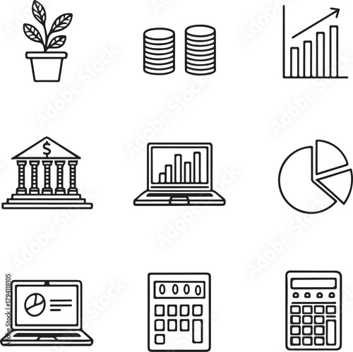 Financial Growth and Business Analytics Icons
