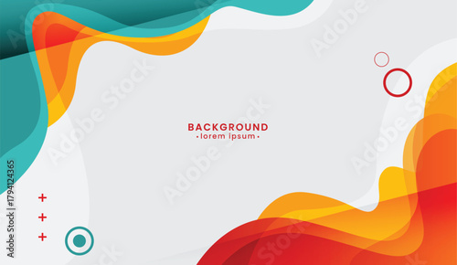 Abstract graphic design with flowing shapes in vibrant colors. Perfect for posters, digital art, web backgrounds, and product packaging.