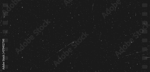 Grainy noise background. Vintage film texture with dust and scratches. Realistic transparent overlay for retro and gritty photo or cinema design effect. Vector illustration.