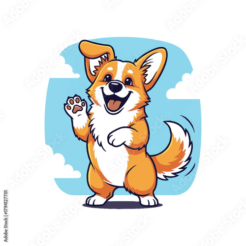 dog stand cartoon cute