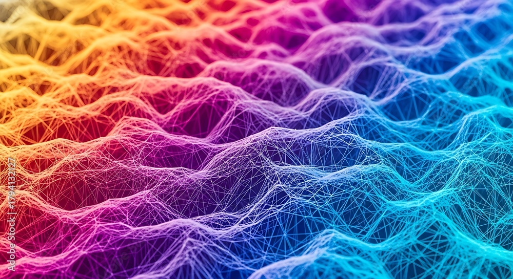 Obraz premium Abstract colorful network structure illustration for technology background