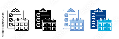 Planning  Icon Set Multiple Style Collection