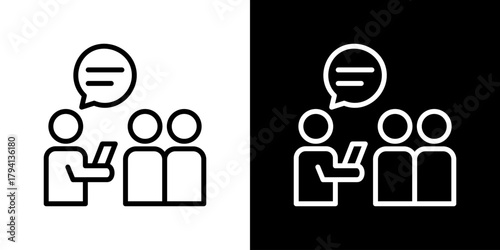 Briefing Icon Set. Clean Line Design With Light And Dark Versions For Versatile Use.