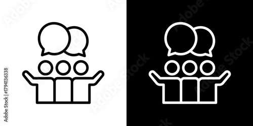Communication Icon Set. Clean Line Design With Light And Dark Versions For Versatile Use.