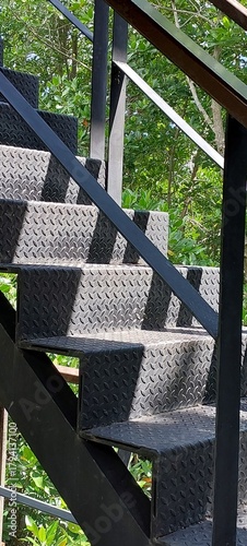 stair staircase steel structure geometric shape abstract pattern of observation tower