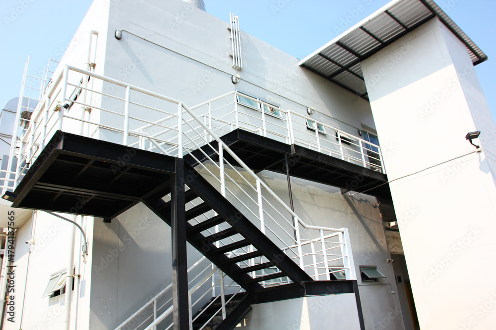 Fototapeta premium architecture design fire exit out door emergency way to ground floor safety concept