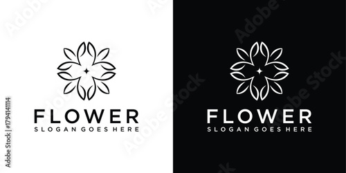 Flower icon vector logo design template